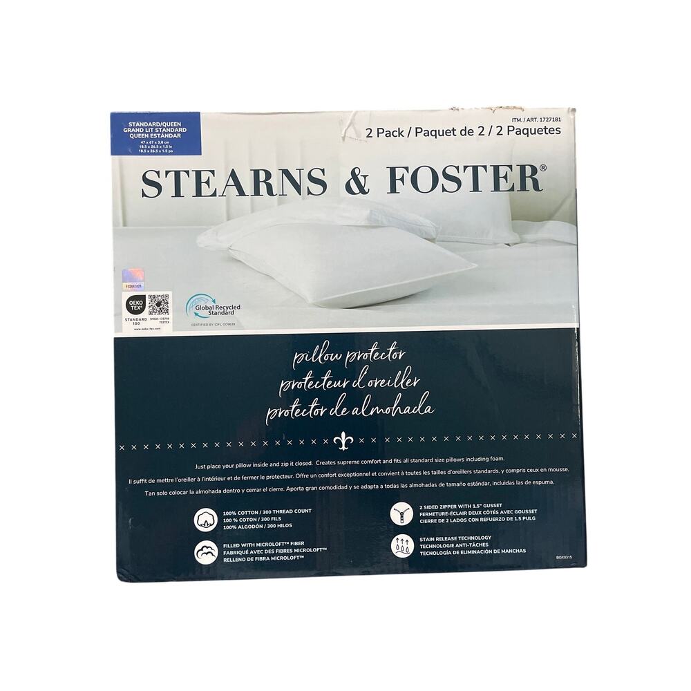 Stearns And Foster Queen Cotton Pillow Protector 2 Pack